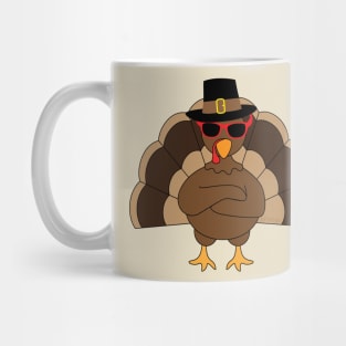 Cool Turkey with sunglasses Happy Thanksgiving Mug